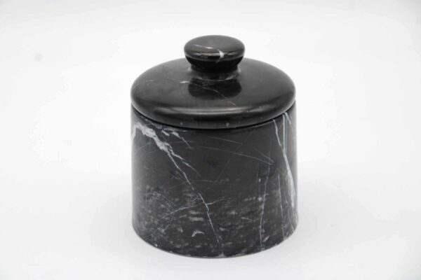 Behälter mit Deckel Marmor Elegant Black
