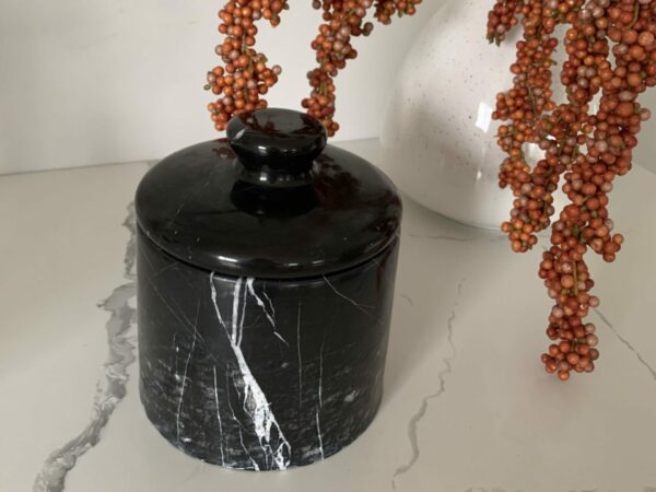 Behälter mit Deckel Marmor Elegant Black – Bild 4