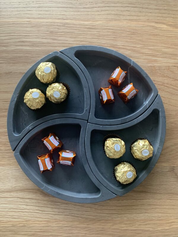Servierschale Marmor 4-teilig in Holzverpackung – Bild 3