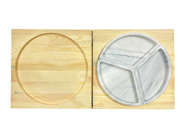 Servierschale Marmor 3-teilig in Holzverpackung – Bild 4